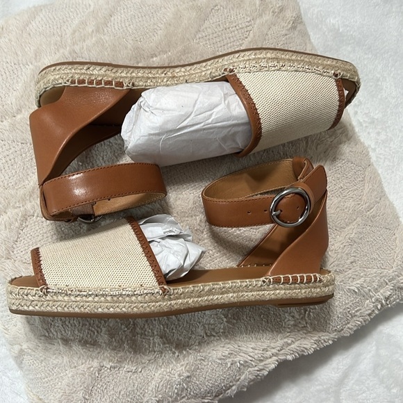 Rag & Bone Anteros Leather Espadrille Flats Tan Canvas Size 10 | NWT - Picture 11 of 13